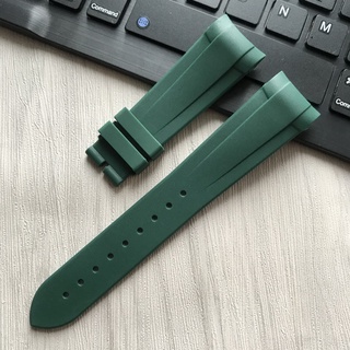 Đối với dòng TUDOR Biwan dây đeo cao su nam màu đen bay phụ nữ phụ kiện dây đeo đồng hồ giao diện cong 22MM