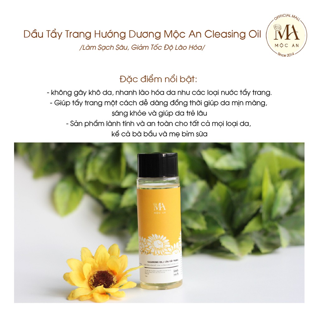 Ảnh Dầu Tẩy Trang Hướng Dương Mộc An Cleasing Oil Làm Sạch Sâu, Giảm Tốc Độ Lão Hóa 100ml 2