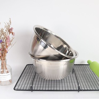 Bát Trộn Bột, Âu Trộn Bột Inox *Đế Bằng*20-22-24-26-28cm - thau rổ inox 304