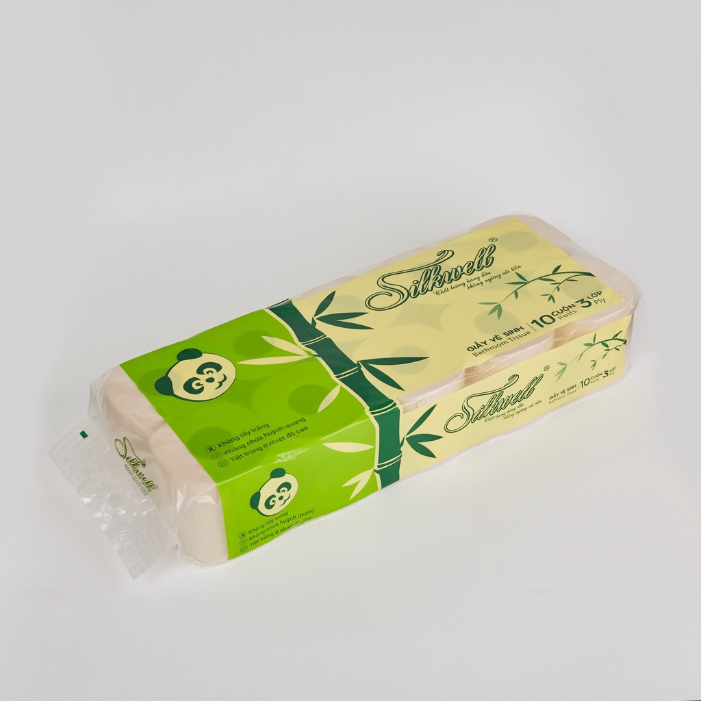 Ảnh Giấy vệ sinh gấu trúc Silkwell 10 cuộn 3 lớp ,100% bột tre nhập khẩu 3