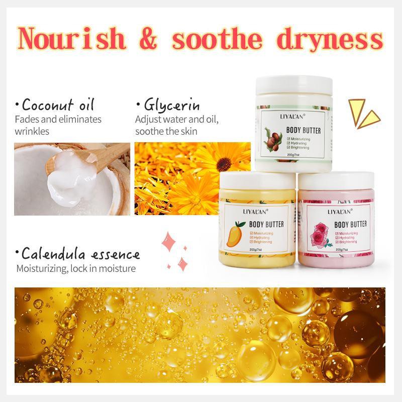 Ảnh Bơ dưỡng thể LIYALAN 200g chiết xuất xoài hữu cơ tự nhiên làm trắng da 2