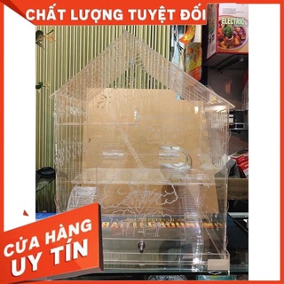 Lồng hamster mica size 5, tặng wheel, tặng nhà tắm cầu gắn ngoài như hình