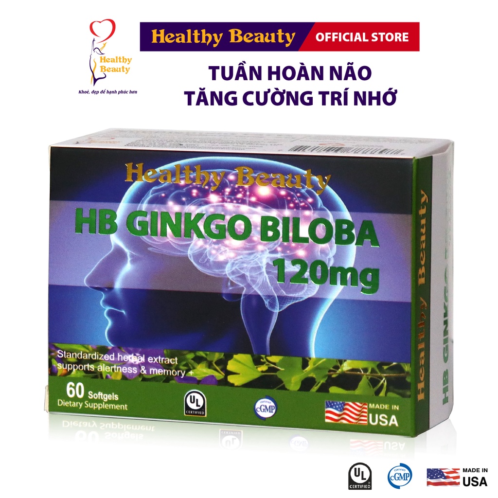 Ảnh Combo HB Ginkgo Biloba 120Mg & HB Visionfort Support Healthy Beauty Giúp Tăng Cường Trí Nhớ Cải Thiện Thị Lực 4