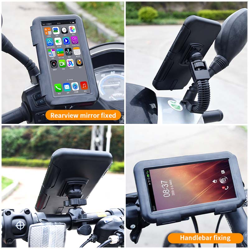 SEAMETAL Giá đỡ điện thoại gắn tay lái xe máy/xe đạp chống nước kích thước 4-6.5 inch tiện lợi