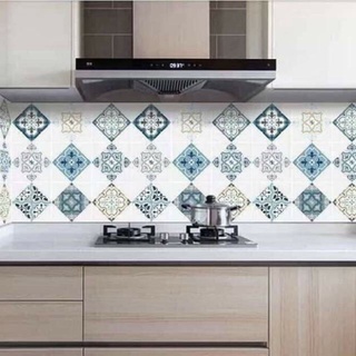 Giấy dán tường nhà bếp, Decal dán bếp chống bắn dầu mỡ ô hoa văn hình (ngẫu nhiên hình)