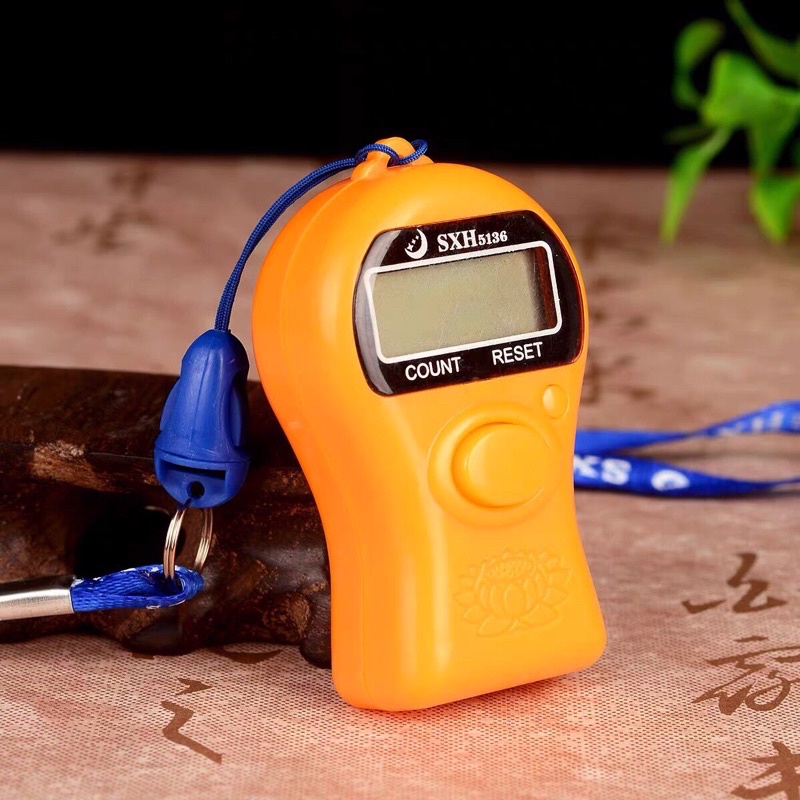 Máy Bấm Đếm Ký Số Niệm Phật Đeo Cổ tặng kèm pin AAA