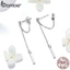 Bamoer Bông Tai bạc 925 Dáng Dài Thiết Kế Đơn Giản Thời Trang Cho Nữ sce550