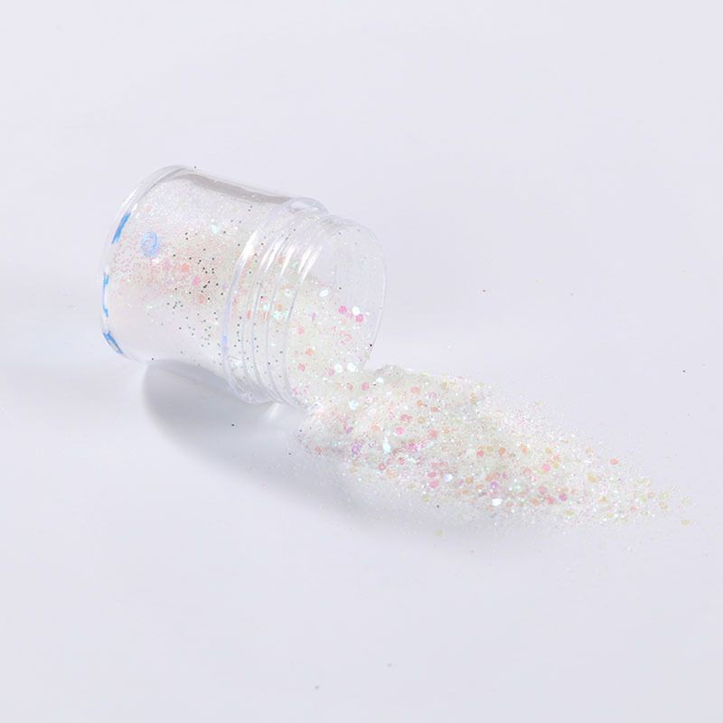 Chai kim tuyến sequin resin 4 màu trắng cầu vồng dùng làm trang sức trang điểm làm móng tay