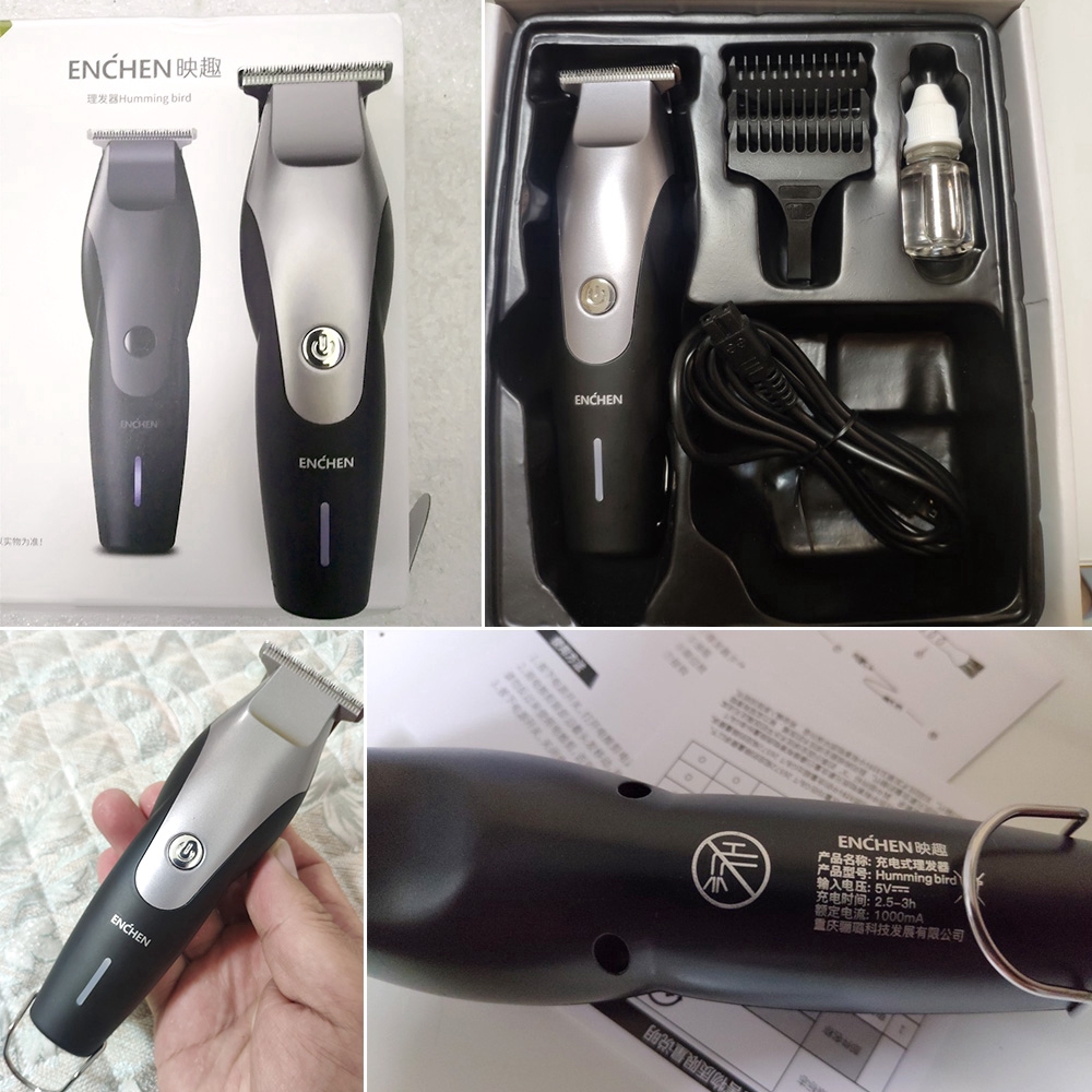 Xiaomi EcoBrand ENCHEN Chim Ruồi Điện Cắt Tóc Sạc USB Dao Cạo Tông Đơ Kèm 3 Lược Kiểu Salon