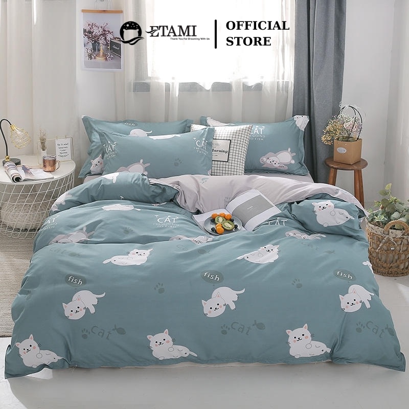 Bộ chăn ga gối  cao cấp ETAMI cotton poly nhiều mẫu họa tiết miễn phí bo chun drap giường , ga trải giường P15