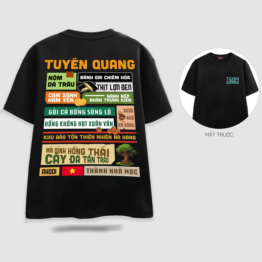 Áo thun local brand RHODI phông cổ tròn tay lỡ unisex nam nữ Tuyên Quang
