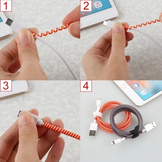 Dây điện thoại màu 60cm Vỏ bảo vệ lò xo TPU cho điện thoại di động Máy tính bảng Máy tính bảng Vỏ bảo vệ cáp xoắn ốc cho điện thoại di động Bộ sạc Android Cáp tai nghe xoắn ốc
