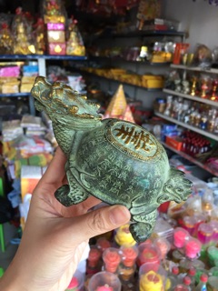 Rùa Bằng Đồng Cổ Long Quy Thọ Xanh Vật phẩm phong thuỷ bằng đồng