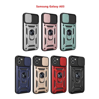 Ốp Điện Thoại Dạng Giáp Chống Sốc Có Vòng Đỡ Nam Châm Cho Samsung A03 Core A03s