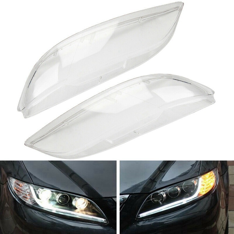 Bộ 2 Ốp Nhựa Trong Suốt Bảo Vệ Đèn Pha Xe Hơi Mazda 6 2003-2008