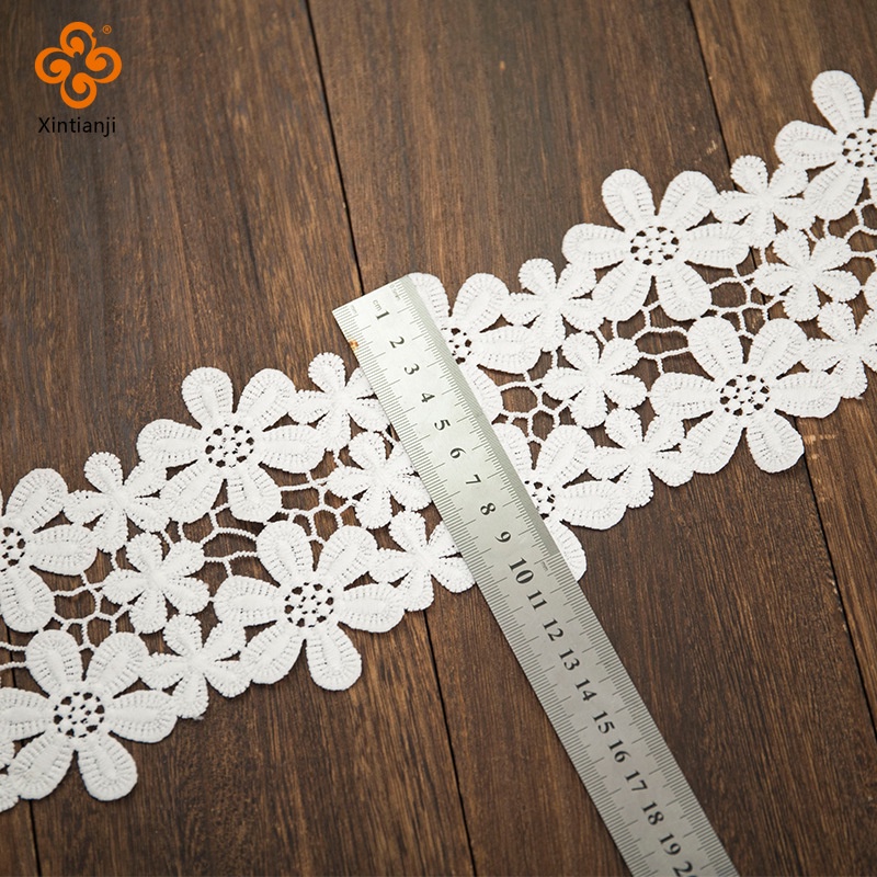 1 Sân Ren Tinh Tế Cotton Thêu Ruy Băng Chất Lượng Tốt Ren Viền Cho Đầm May Quần Áo Trang Trí Phụ Kiện Mỗi Sân