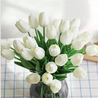 Hoa Giả - Combo 10 cành Hoa Tulip 33cm trang trí nhà cửa, cửa tiệm, phụ kiện trang trí
