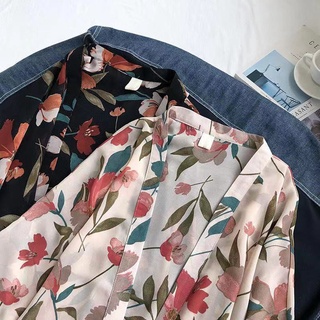 Phong Cách Hàn Quốc Nữ Voan Retro Boho Họa Tiết Hoa Hippie Mùa Hè Cardigan Kimono Hàng Có Sẵn Mới