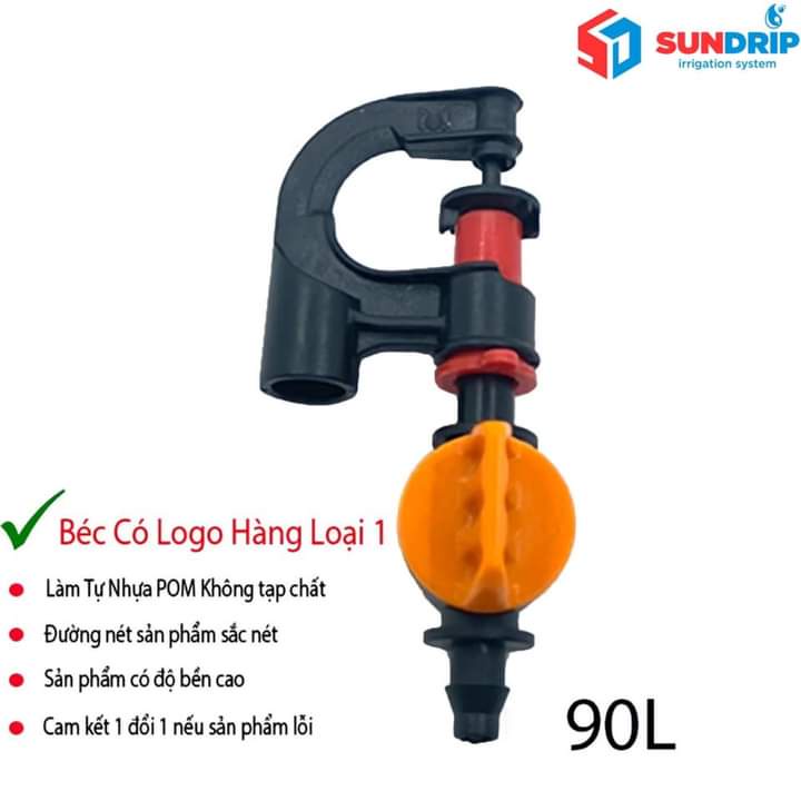 Bộ Béc Tưới G5 cải Tiến 90l/h,120l/h Kèm Van Sino- Cây Cắm Béc 45cm- Dây 6mm Và Khởi Thuỷ 6mm