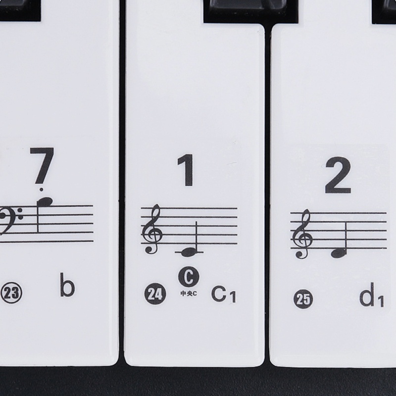 Miếng Dán Đàn Piano Màu Mon Cho 54 61 88 Phím Phím Ghi Chú Nhãn Dành Cho Người Mới Bắt Đầu Trong Suốt Và Có Thể Tháo Rời