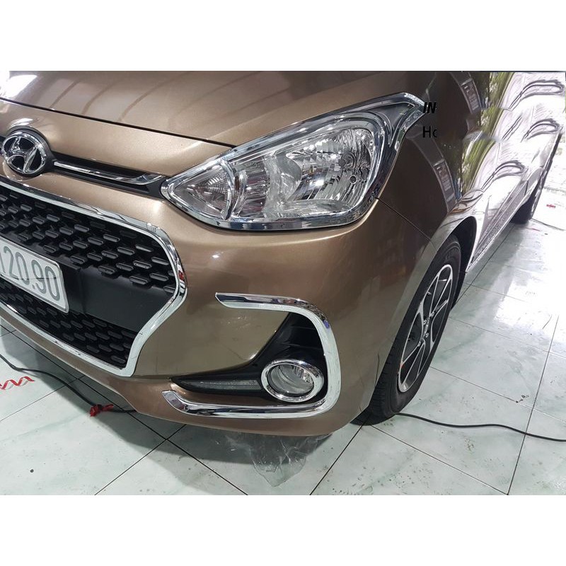Ốp viền đèn gầm trước, sau xe Grand I10 Hatchback 2017 2018 2019 2020 2021