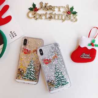 Ốp Điện Thoại Trong Suốt Chống Sốc Chống Rơi Họa Tiết Cây Thông Giáng Sinh Cho iphone 6 6s 7 8 plus 11 12 13 mini x xs max xr