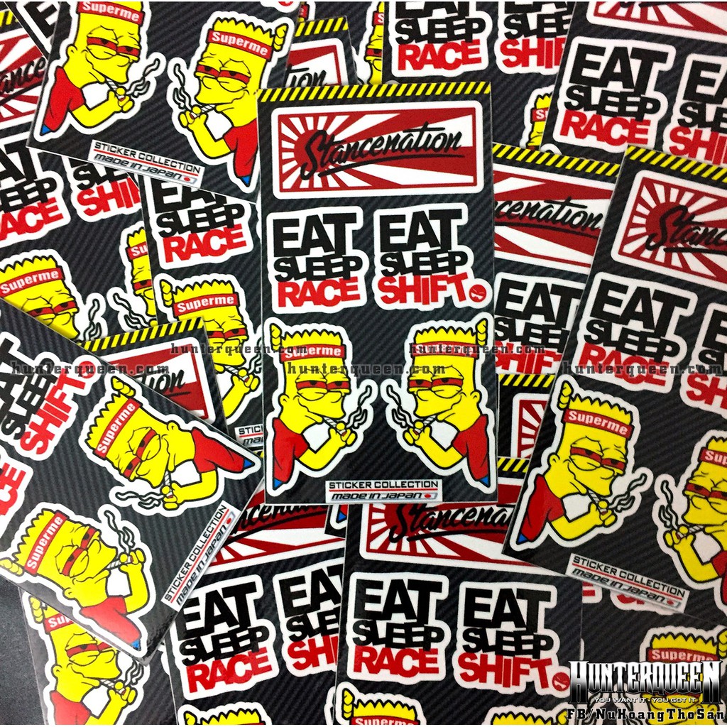 Bộ hình dán logo Simpson núp hút thuốc. Decal cao cấp chống nước, sắc nét, bền màu, dính chặt. Nhận in theo yêu cầu