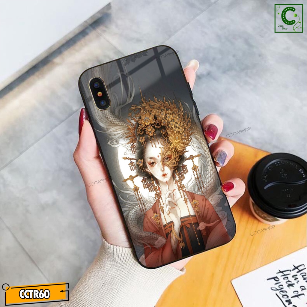 Ốp iPhone Mặt Kính Nano Dẻo - Cô Gái Mang Vẻ Đẹp Trừu Tượng