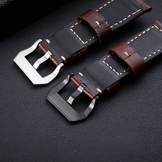 Dây Đeo Đồng Hồ Bằng Da Bò Màu Đen / Bạc 20mm 22mm 24mm 26mm Thay Thế Cho Panerai