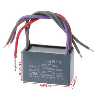 Tụ điện gắn quạt trần cbb61 4.5uf + 6uf + 6uf 5 dây 250v