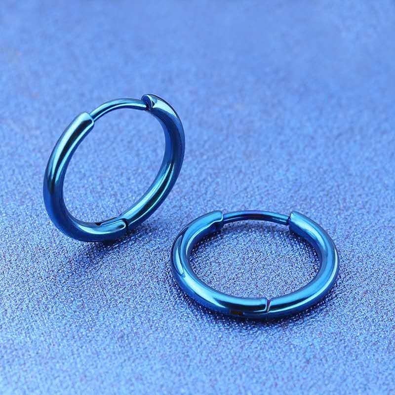 1 Khuyên Tai Tròn Đơn Giản Bằng Thép Không Gỉ Không Gây Dị Ứng