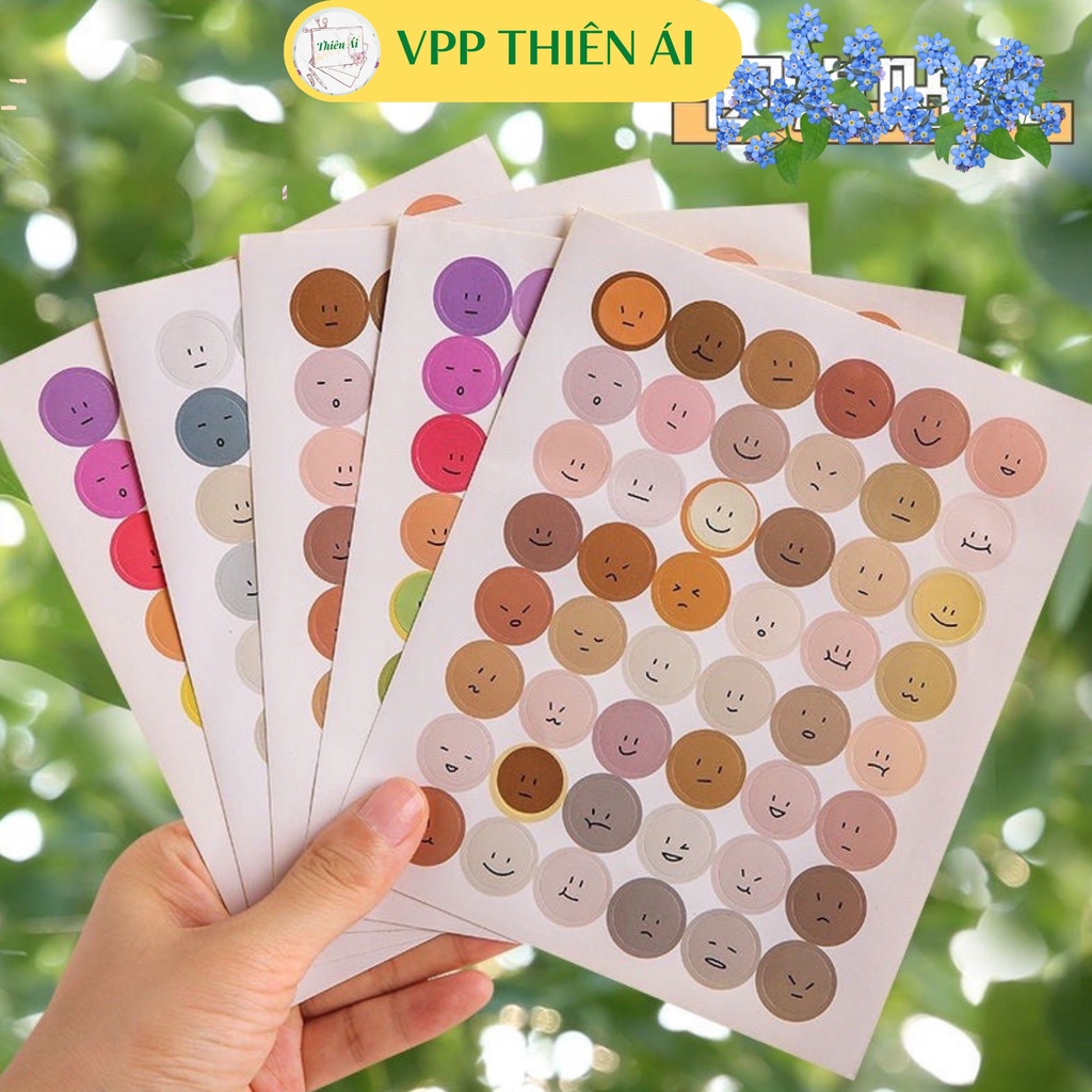 Sticker mặt cười, hình dán sticker trang trí sổ cute - VPP THIÊN ÁI ...