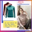 Áo Giữ Nhiệt Nữ CUNA Áo Thun Tay Dài Nữ Lót Nỉ Cổ Cao 3 Phân Tay Dài Body Co Giãn Màu Trắng Đen Ghi Xám Mùa Thu Đông