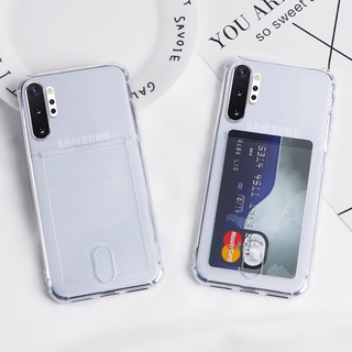 Ốp Điện Thoại TPU Túi Khí Trong Suốt Có Ngăn Đựng Thẻ Cho Samsung Galaxy S10 5G S9 Plus A90 5G Note10 Plus A70
