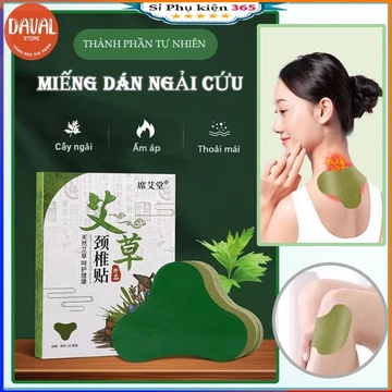 Hộp 12 Miếng Dán Ngải Cứu Vai Gáy Giảm Đau Cổ Vai Gáy Thải Độc, Cao Dán Cổ Vai Gáy Ngải Cứu Bạc Hà Quế Người Già