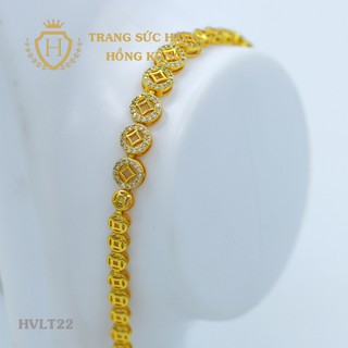 Lắc Tay, Vòng Tay Nữ Kim Tiền May Mắn Đính Đá Xi Mạ Vàng Non Cao Cấp - Trang Sức Hava Hong Kong