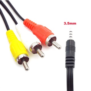 1M AV Adapter Dây Nối Dài Video Âm Thanh 3.5 Mm Jack Cắm Vào 3 RCA Nam Aux Kết Nối Cáp Chia F3 @ VN