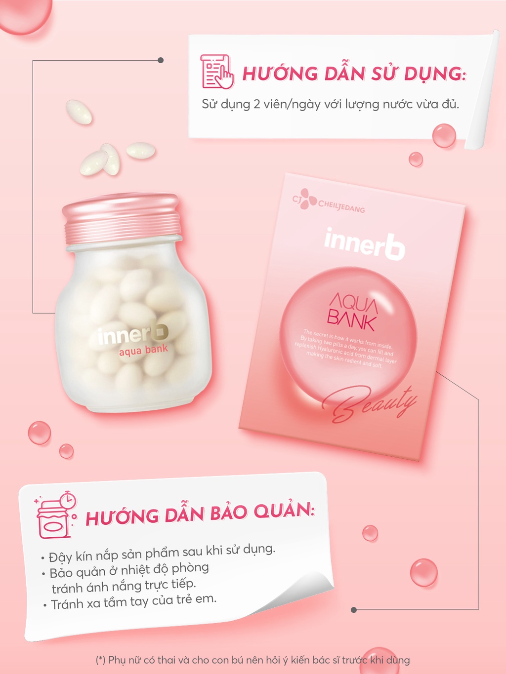 Mô tả Combo giữ ẩm, sáng da InnerB Aqua Bank lọ 56 viên & Nước uống Collagen (4 hộp x 6 chai) - 12