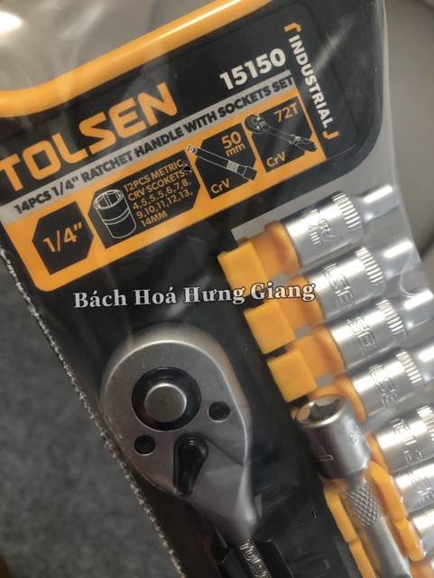 [KÈM VIDEO] Bộ Tuýp Tự Động 14 Món 1/4Inch Tolsen 15150 Ảnh Thật