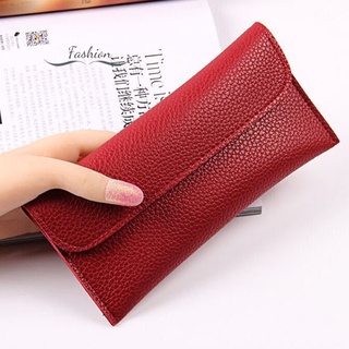 Ví Da Mỏng Dáng Dài Có Khóa Kim Loại Đa Năng Đơn Giản Cho Nữ