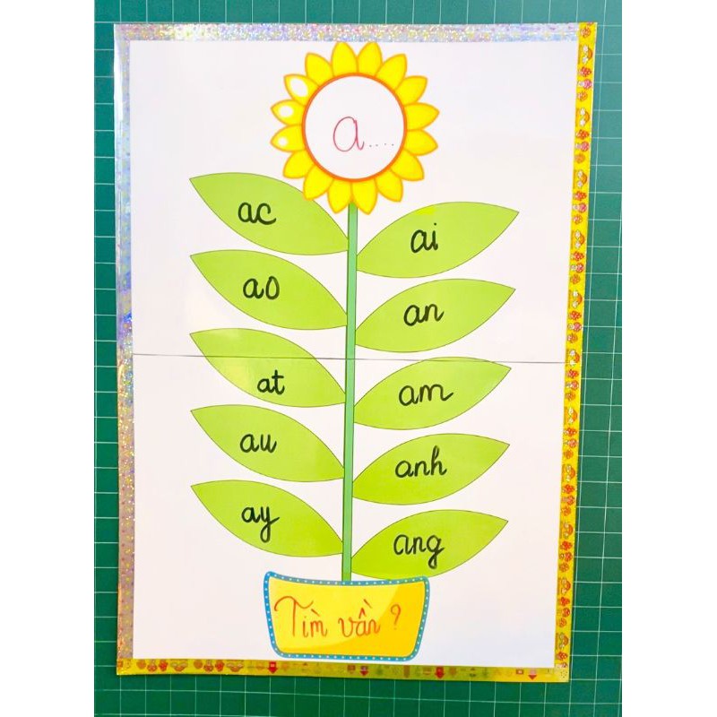 CHẬU HOA 10 LÁ size A2 (Đồ Dùng Dạy Học MIKI)