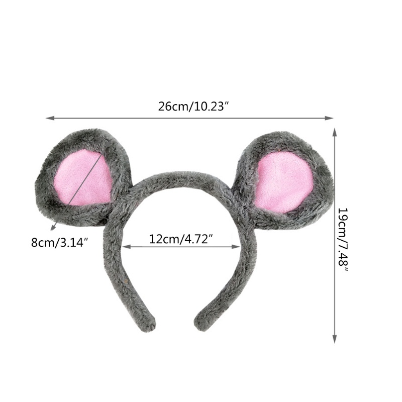Cartoon Animal Headbands  Ears Hair Hoop Plush Mouse Ears Makeup Hairband