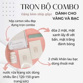 Bộ nước rửa trang sức bạc, khăn lau bạc và dũa bạc