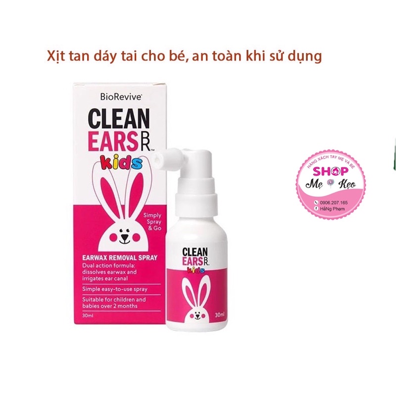 [Nhập Khẩu Tem Phụ+Date 2029] Xịt tan ráy tai cho bé Cleanears Kid 30ml của Úc an toàn hiệu quả 100%