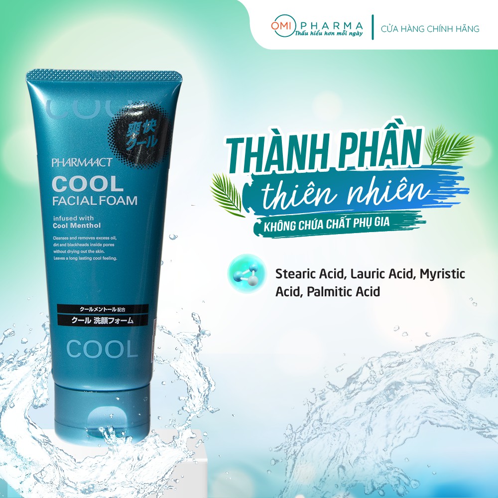 Ảnh Sữa Rửa Mặt Bạc Hà Mát Lạnh Cho Nam Giới Pharmaact Cool Facial Foam (130g) 1