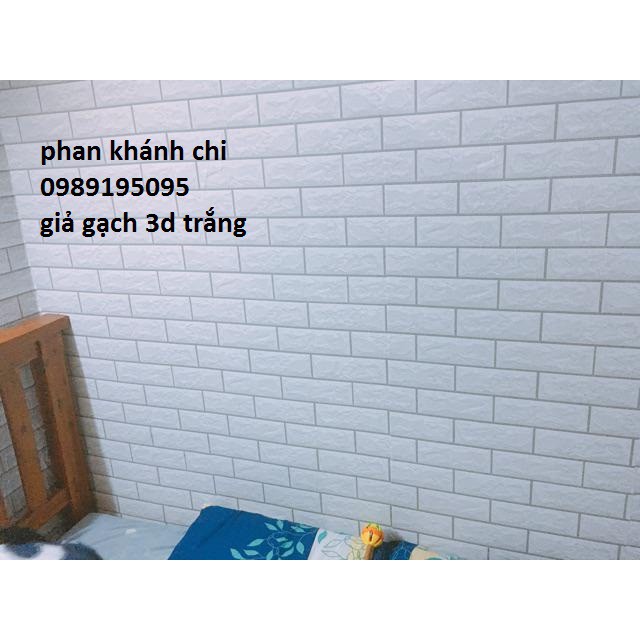 combo 10m giấy dán tường decal giả gạch trắng 3d | Shopee Việt Nam