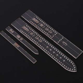 Fine 4 Bộ Dây Đeo Đồng Hồ Acrylic Trong Suốt Stencil Mẫu Khuôn DIY Da