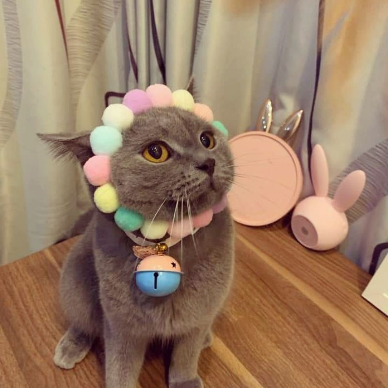 Vòng Cổ Pom Pom Cho Mèo