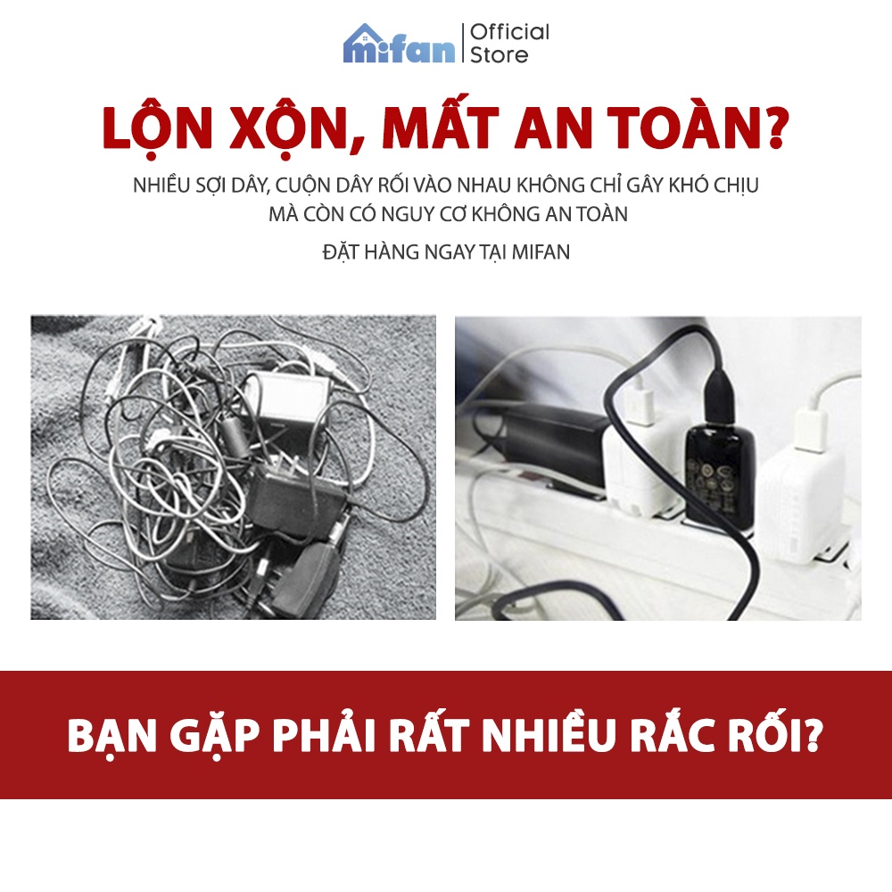 Kẹp Giữ Dây Cáp MIFAN Silicone 3M - Giải Pháp Gọn Gàng Cho Dây Sạc Điện Thoại, Máy Tính