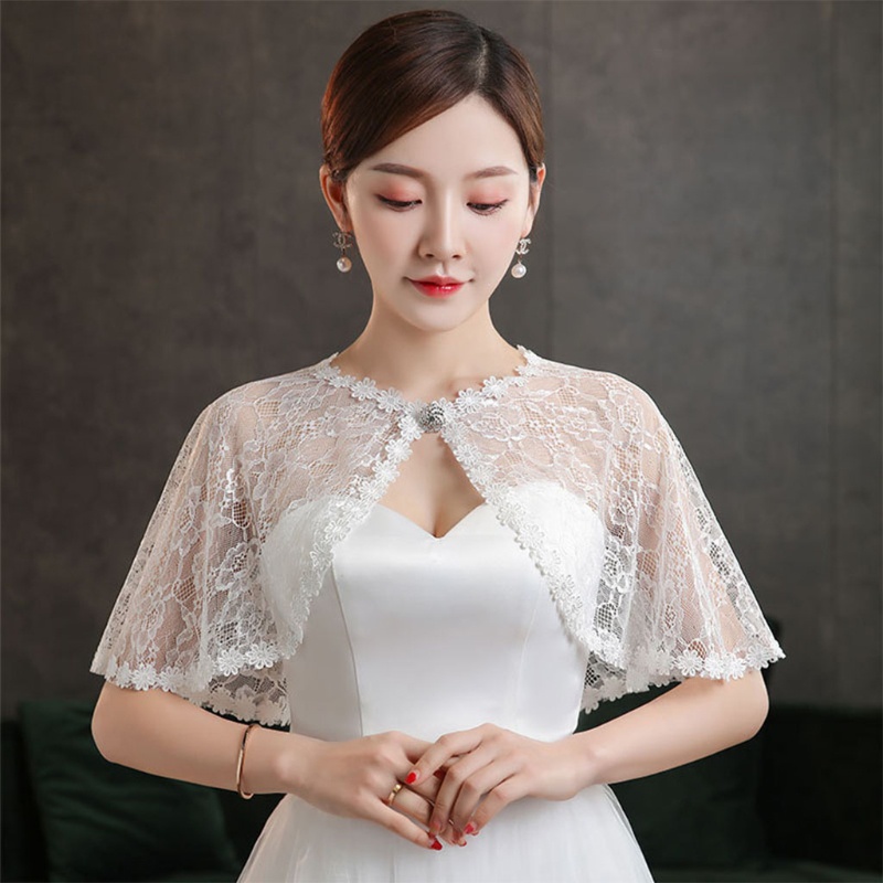 Khăn choàng ren KIKIN màu đen trắng - Phù hợp cho đám cưới